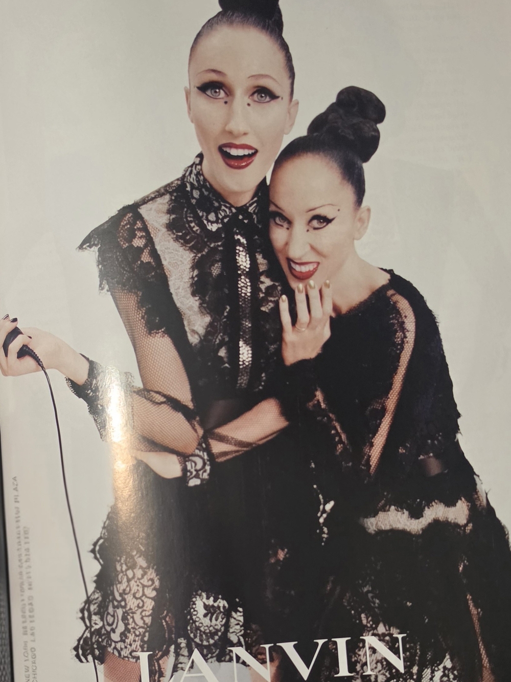 Supermodel Pat Cleveland posing with her daughter, Anna Cleveland, fo Lanvin
